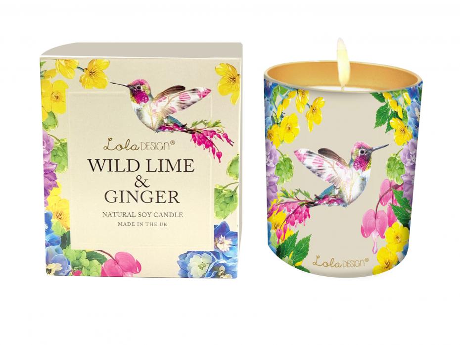 Wildlife botanical Hummingbird candle- Wild lime and ginger